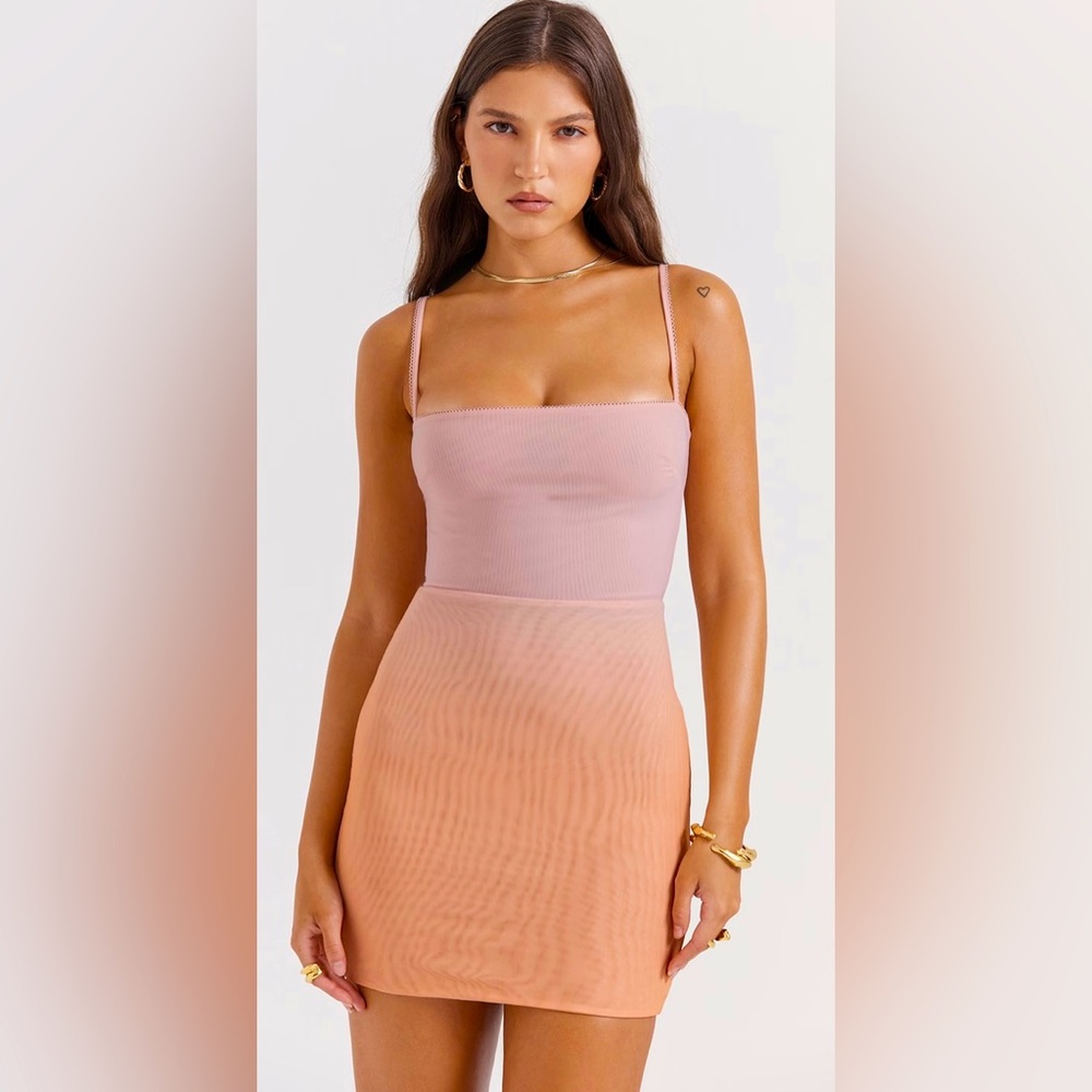 NWT House of CB Deva Ombre Mini Dress size Medium Orange/Pink